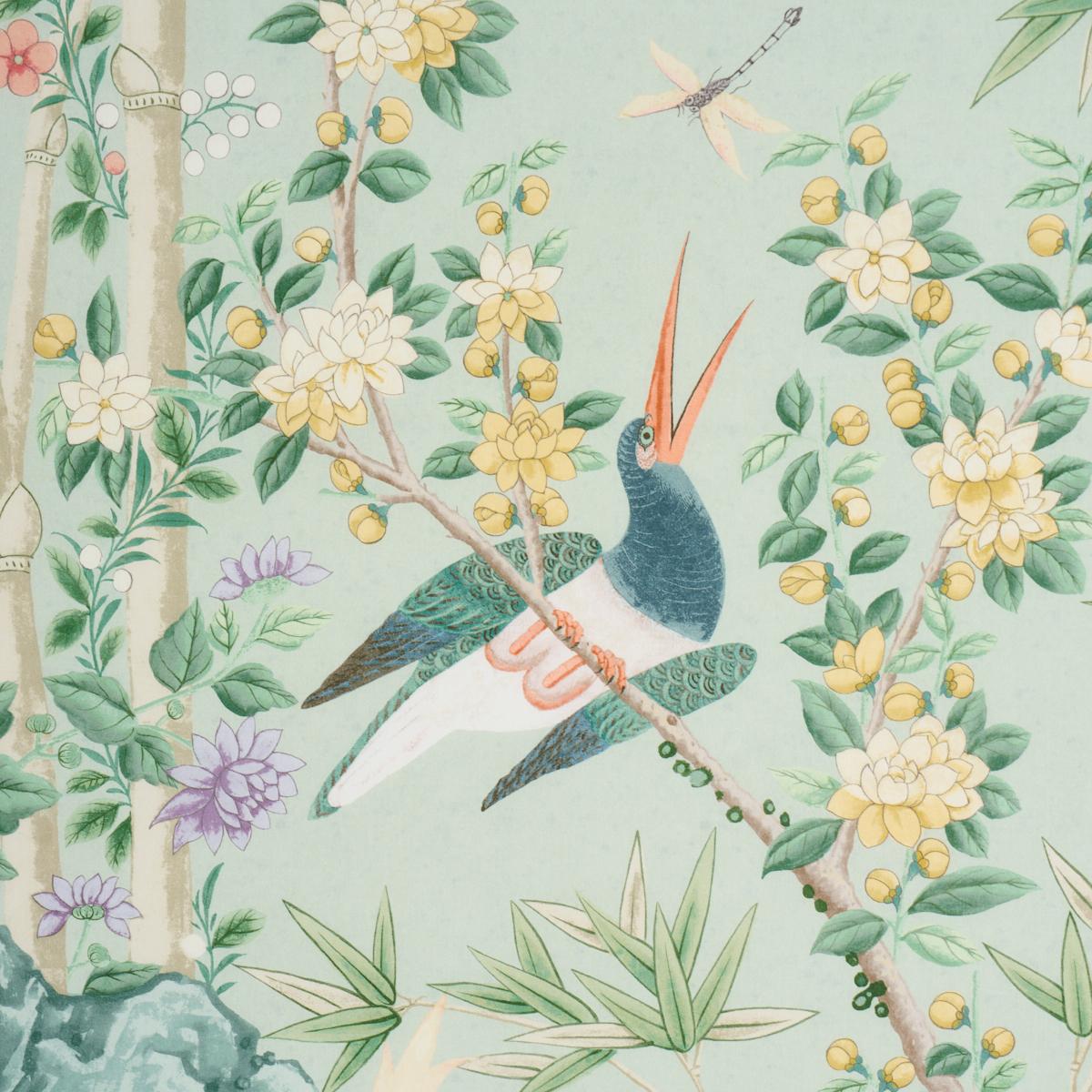 Schumacher Brighton Pavilion Panel Celadon Fabric