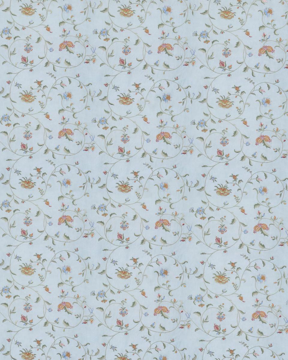 Schumacher Colette Embroidery Duck Egg Fabric