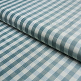 Schumacher Inglebury Silk Check Aquamarine Fabric