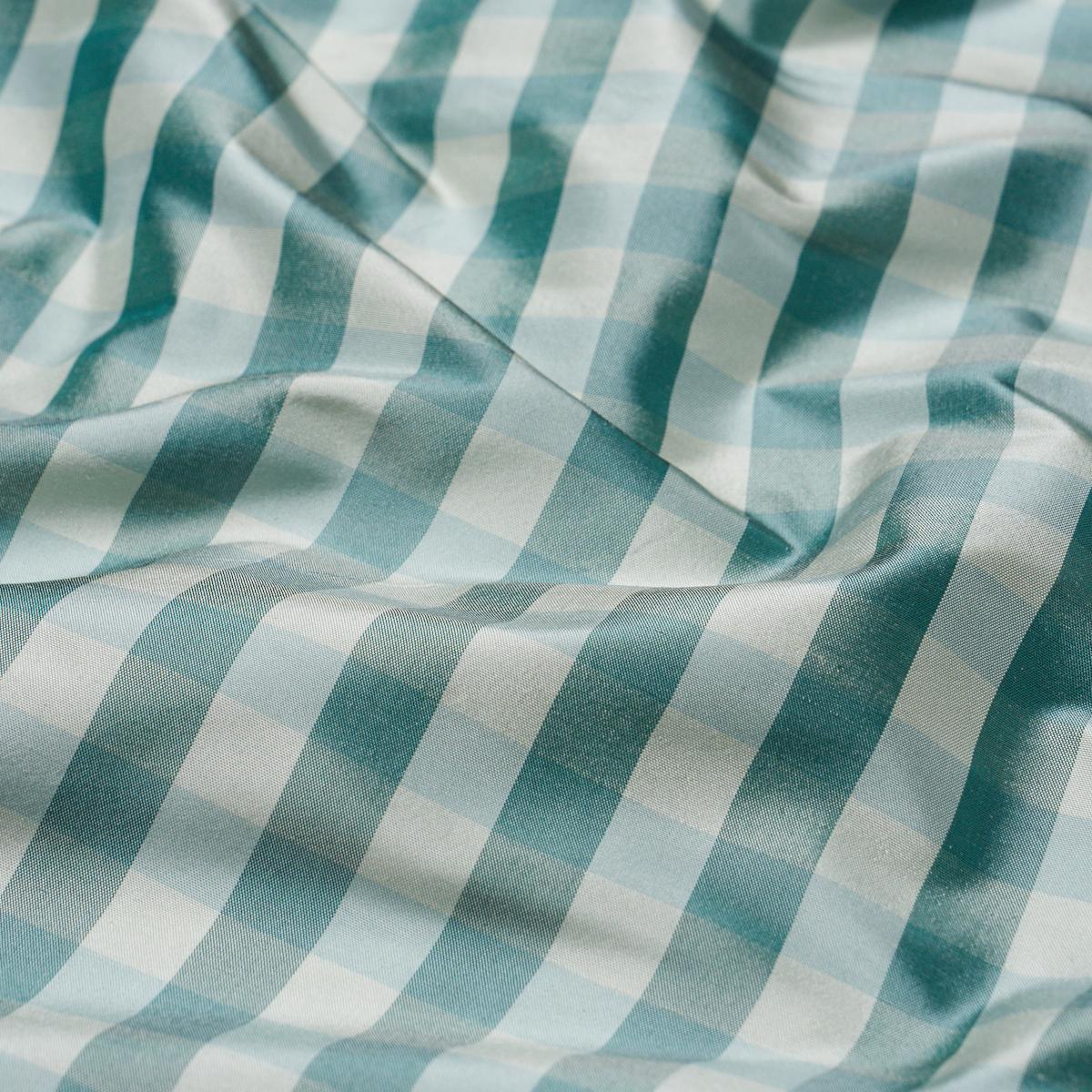 Schumacher Inglebury Silk Check Aquamarine Fabric