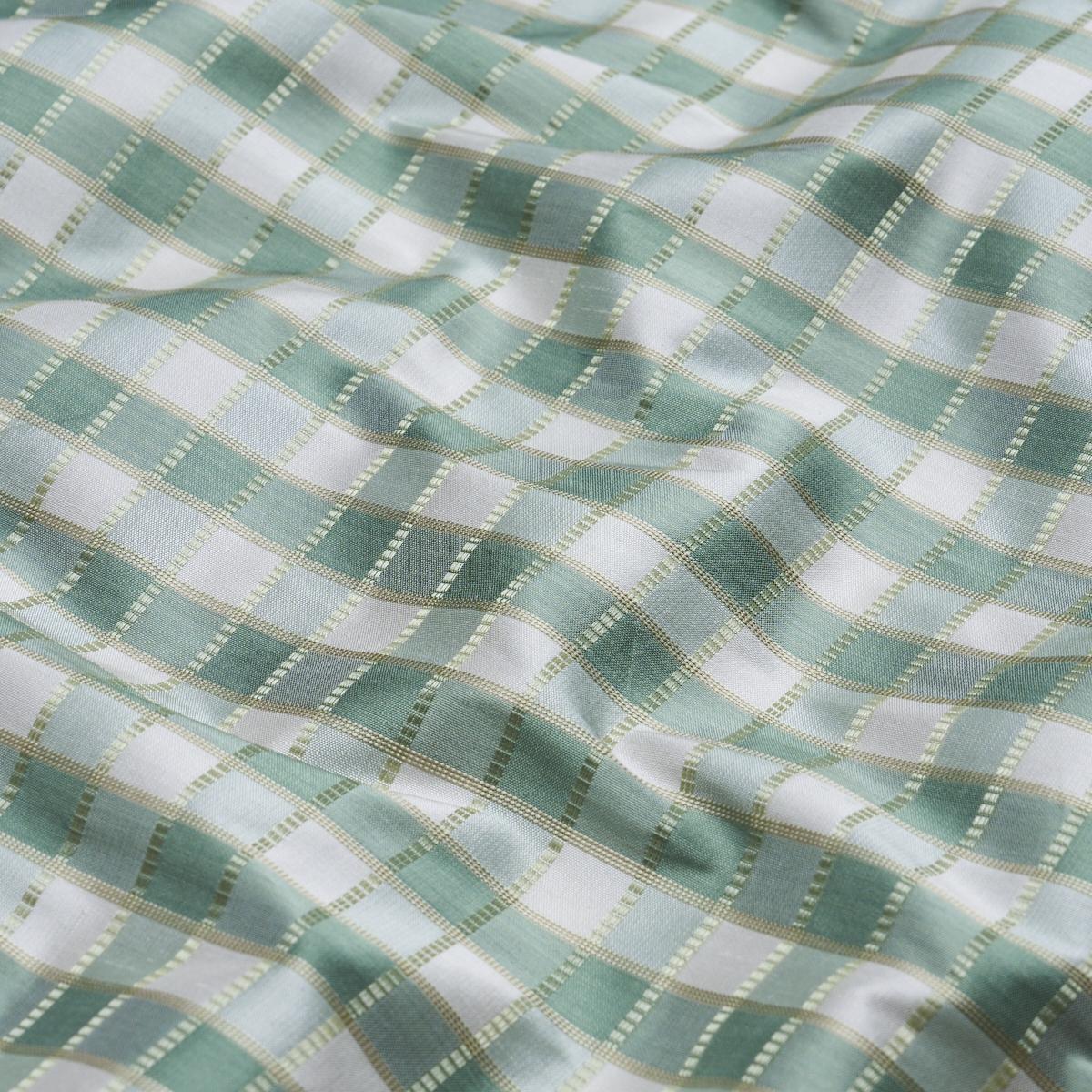 Schumacher Ingrid Silk Check Verdigris Fabric