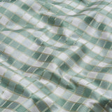 Schumacher Ingrid Silk Check Verdigris Fabric