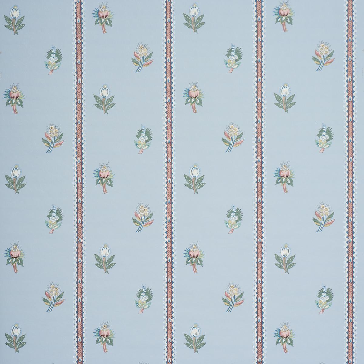 Schumacher Les Fleurs Exotiques Blue Wallpaper