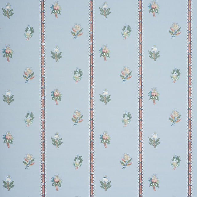 Schumacher Les Fleurs Exotiques Blue Wallpaper