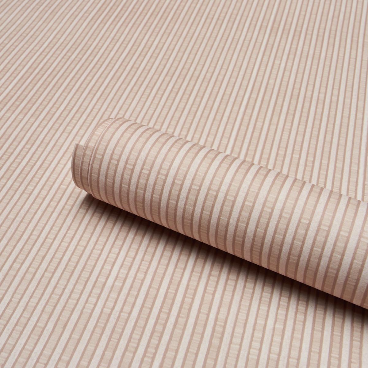 Schumacher Ribbon Stripe Sandstone Wallpaper