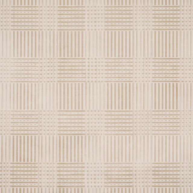 Schumacher Combed Plaid Linen Wallpaper