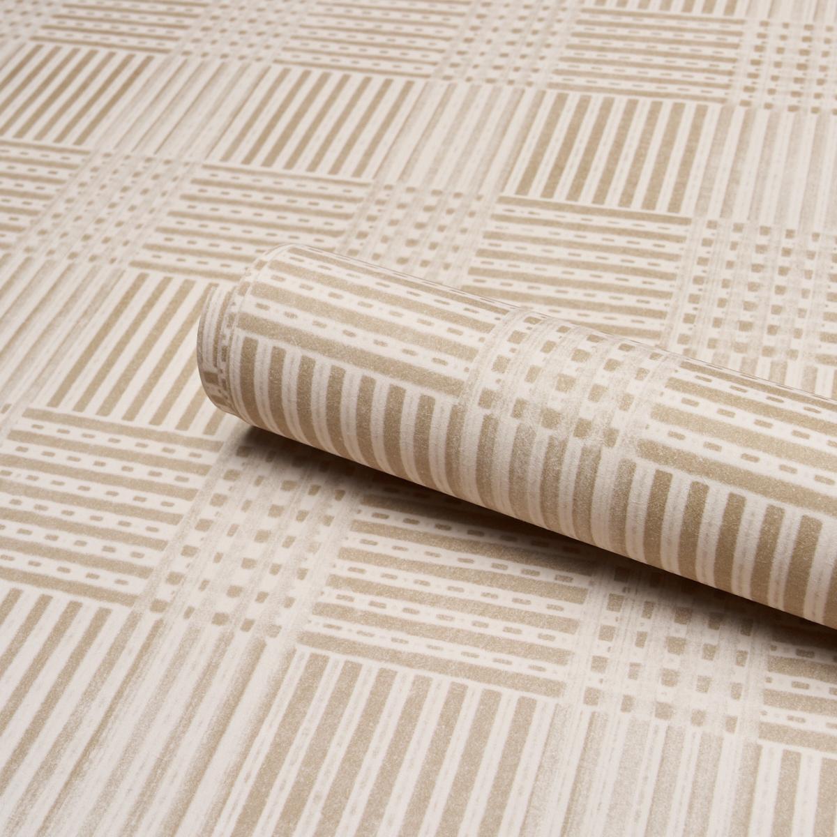 Schumacher Combed Plaid Linen Wallpaper