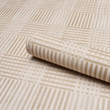Schumacher Combed Plaid Linen Wallpaper