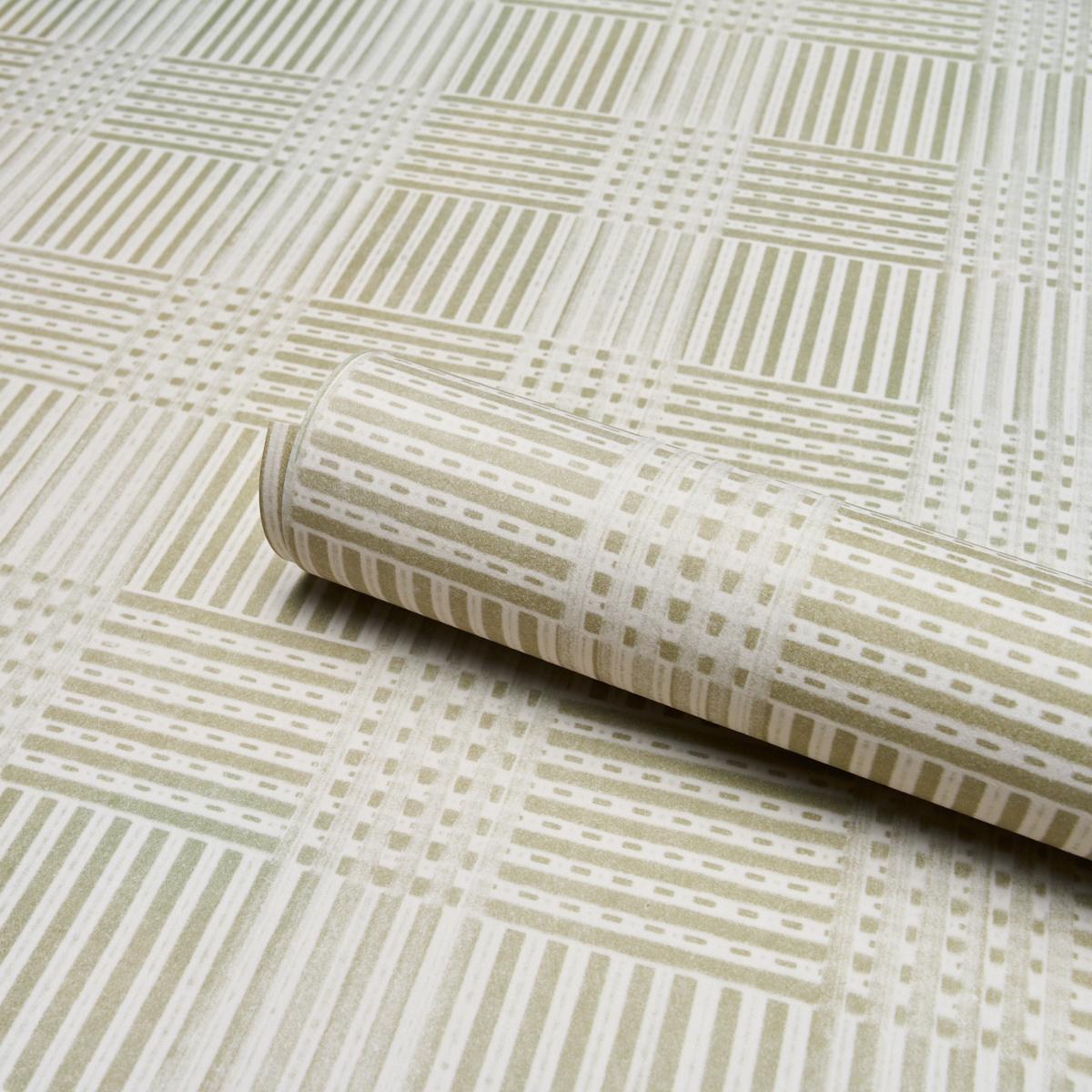 Schumacher Combed Plaid Evergreen Wallpaper