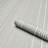 Schumacher Library Stripe Harbor Gray Wallpaper
