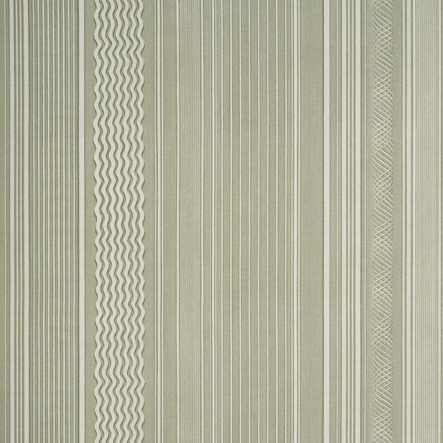 Schumacher Library Stripe Rosemary Wallpaper