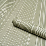 Schumacher Library Stripe Rosemary Wallpaper