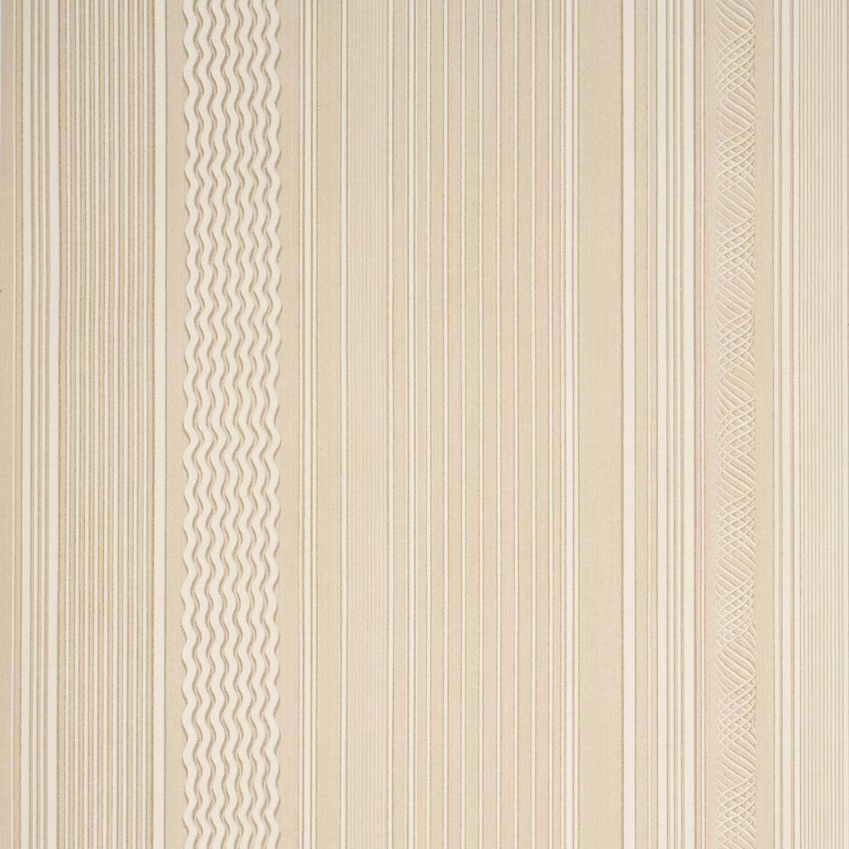 Schumacher Library Stripe Sand Wallpaper