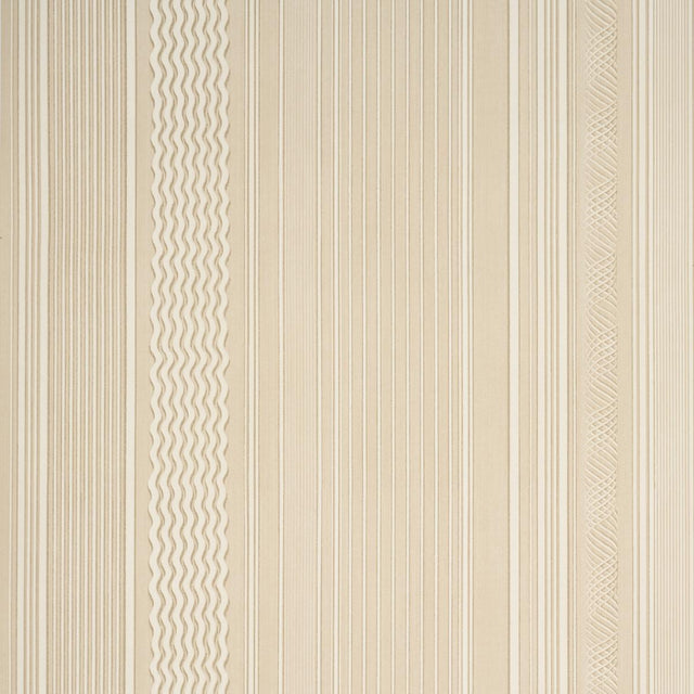 Schumacher Library Stripe Sand Wallpaper
