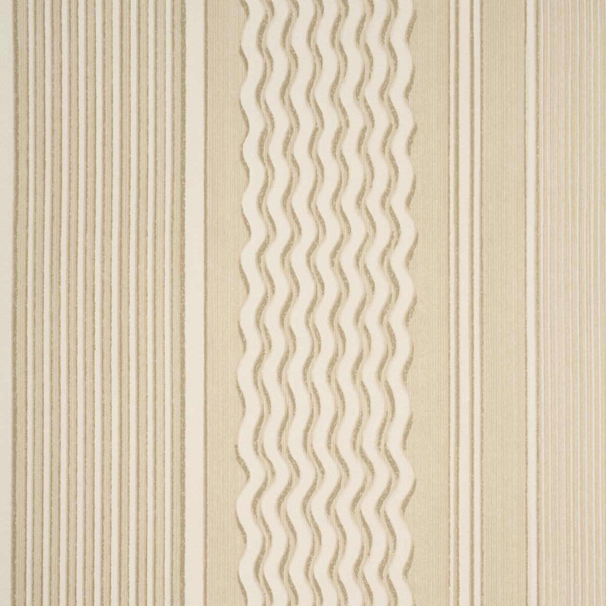 Schumacher Library Stripe Sand Wallpaper