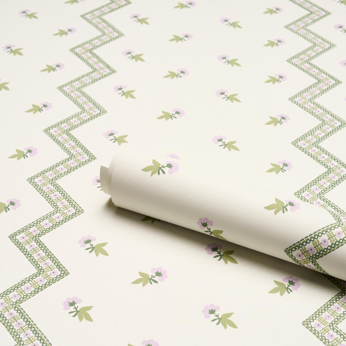 Schumacher Babington Floral Lavender Wallpaper
