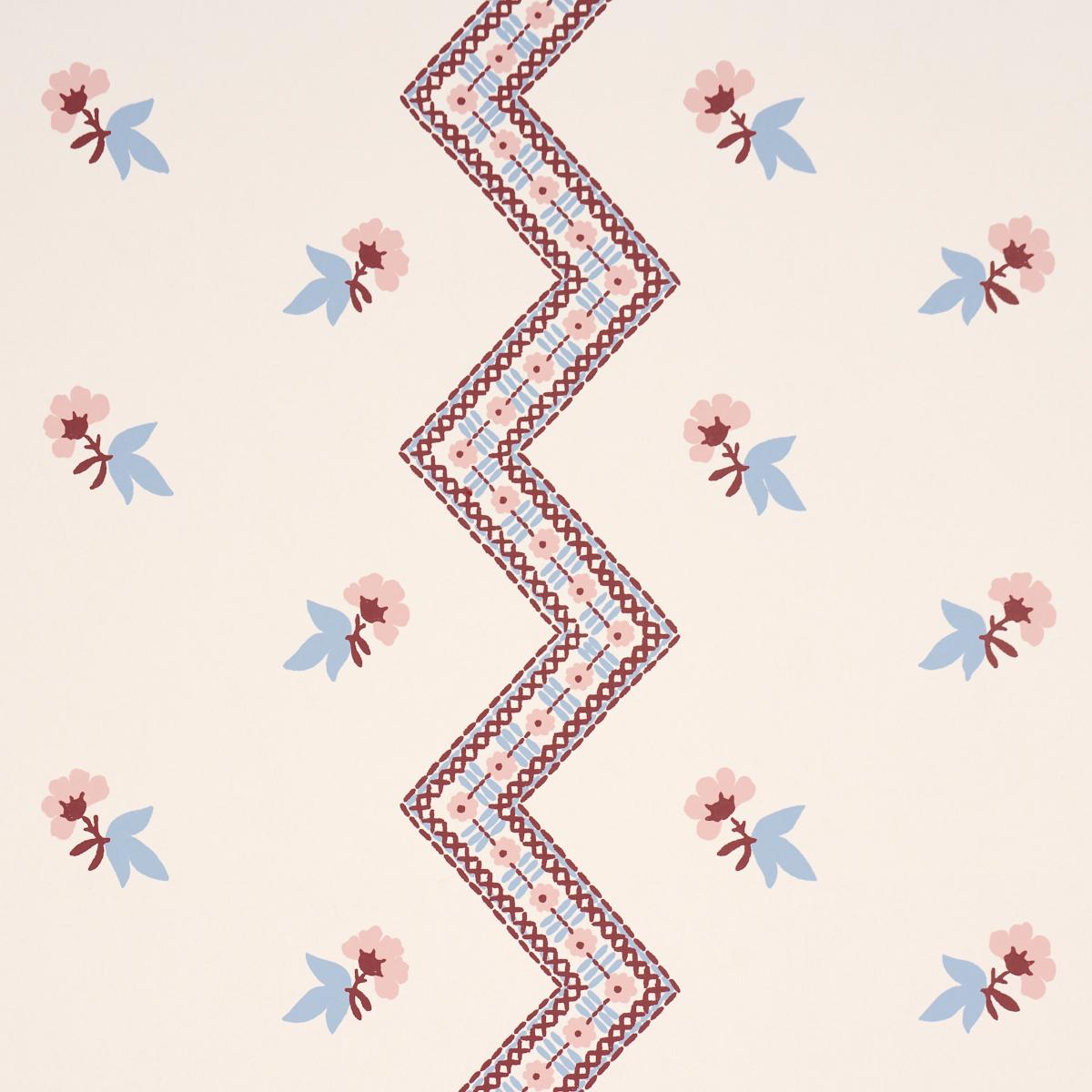 Schumacher Babington Floral Blush Wallpaper