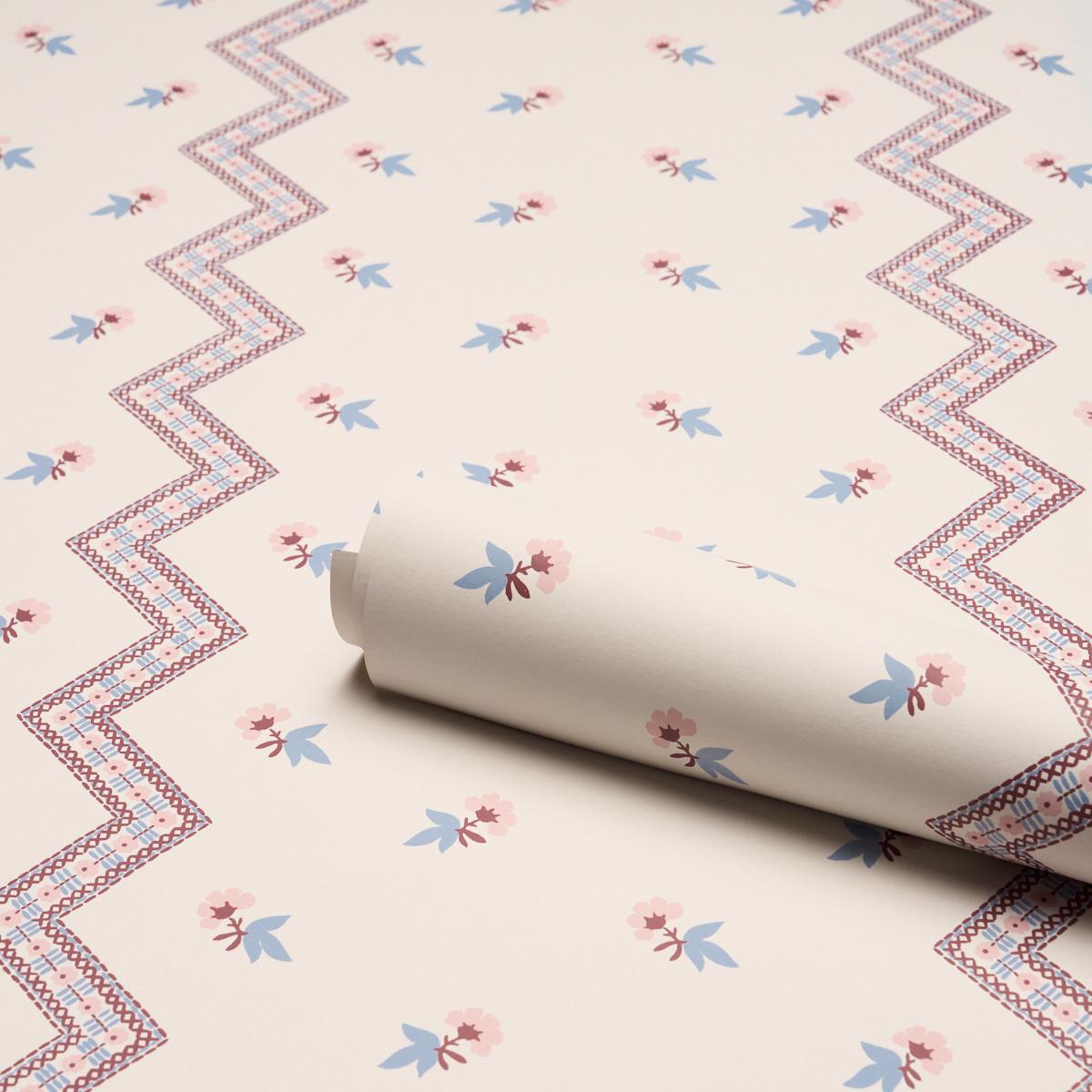 Schumacher Babington Floral Blush Wallpaper