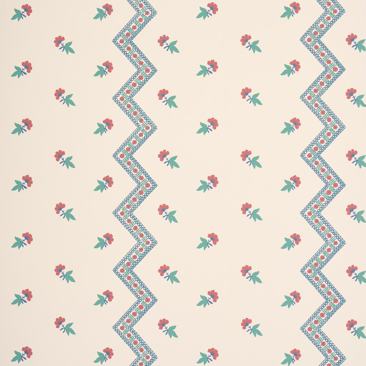 Schumacher Babington Floral Red Wallpaper