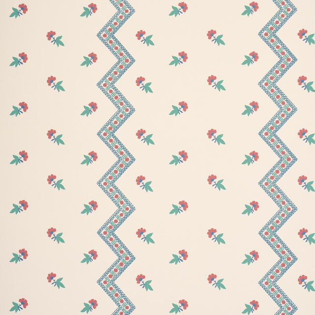 Schumacher Babington Floral Red Wallpaper