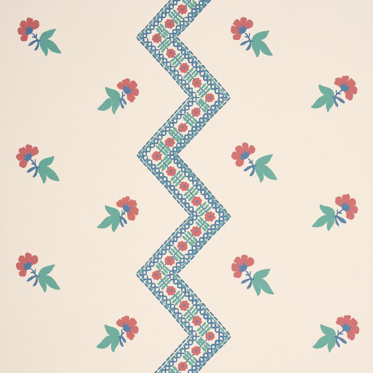 Schumacher Babington Floral Red Wallpaper
