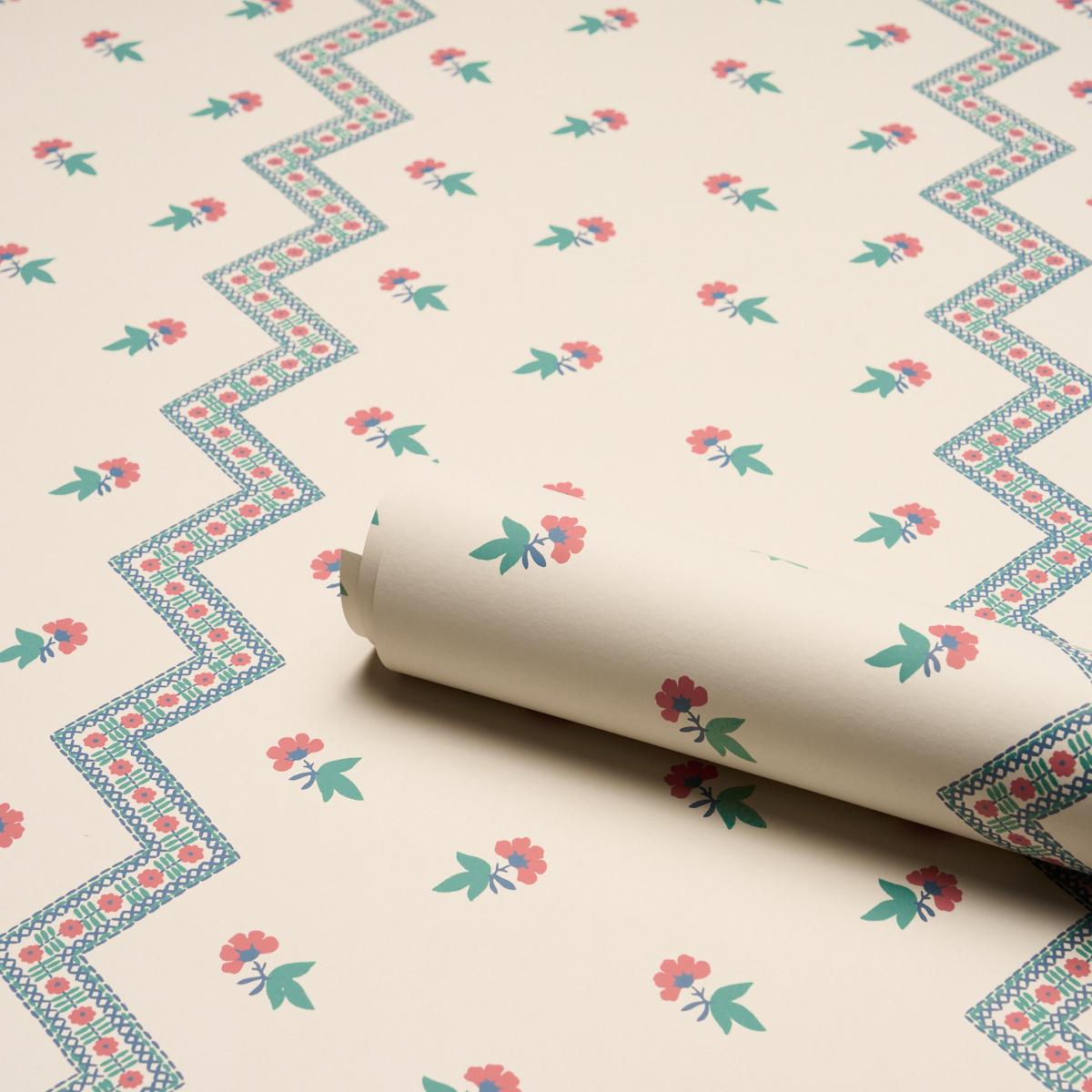Schumacher Babington Floral Red Wallpaper