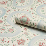 Schumacher Garthwaite Botanical Red & Blue Wallpaper