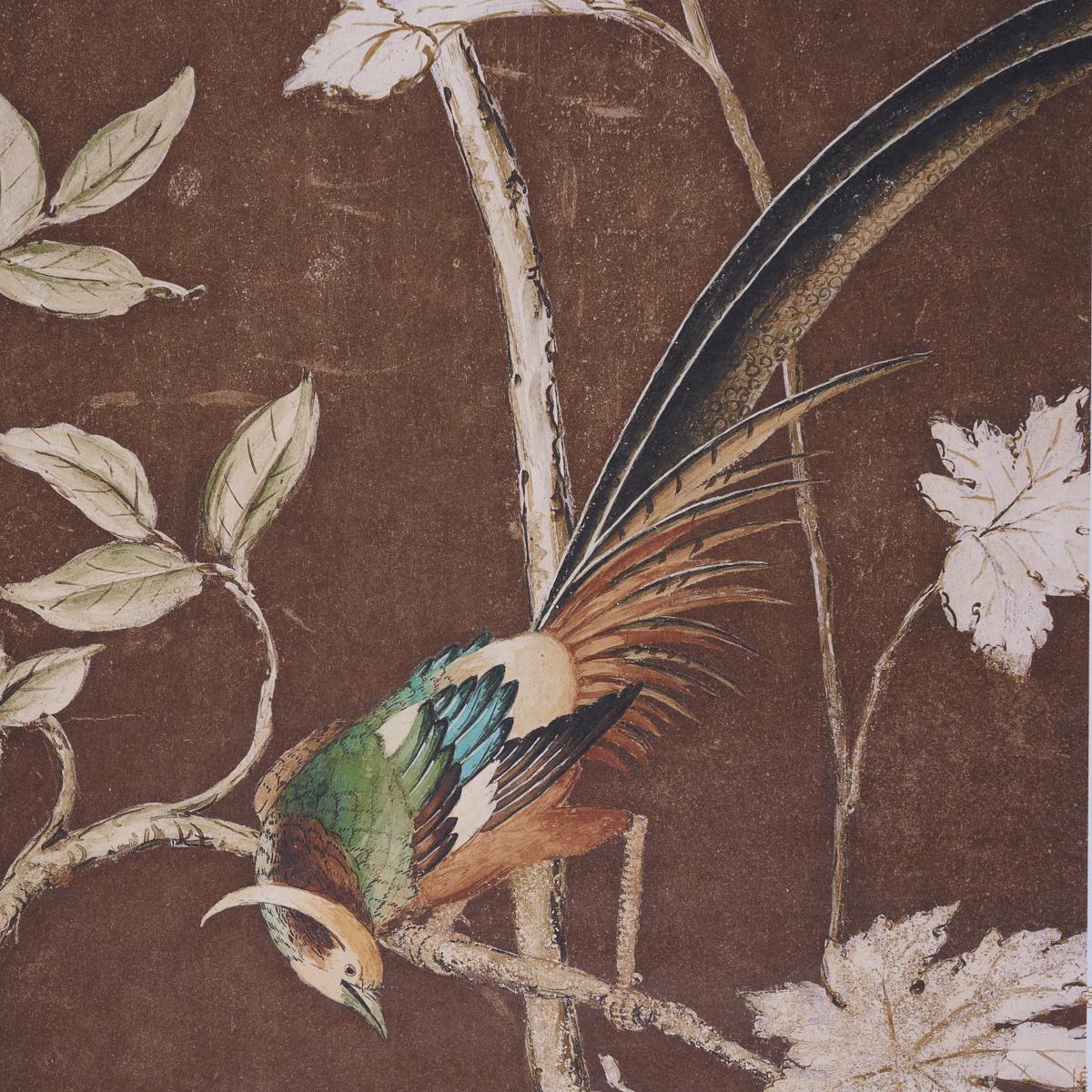 Schumacher Morning Symphony 2 Panel Set Chocolate Wallpaper