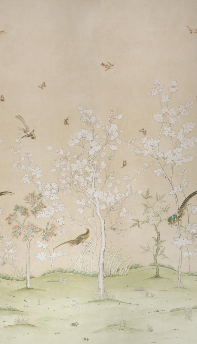 Schumacher Morning Symphony 2 Panel Set Sand Wallpaper
