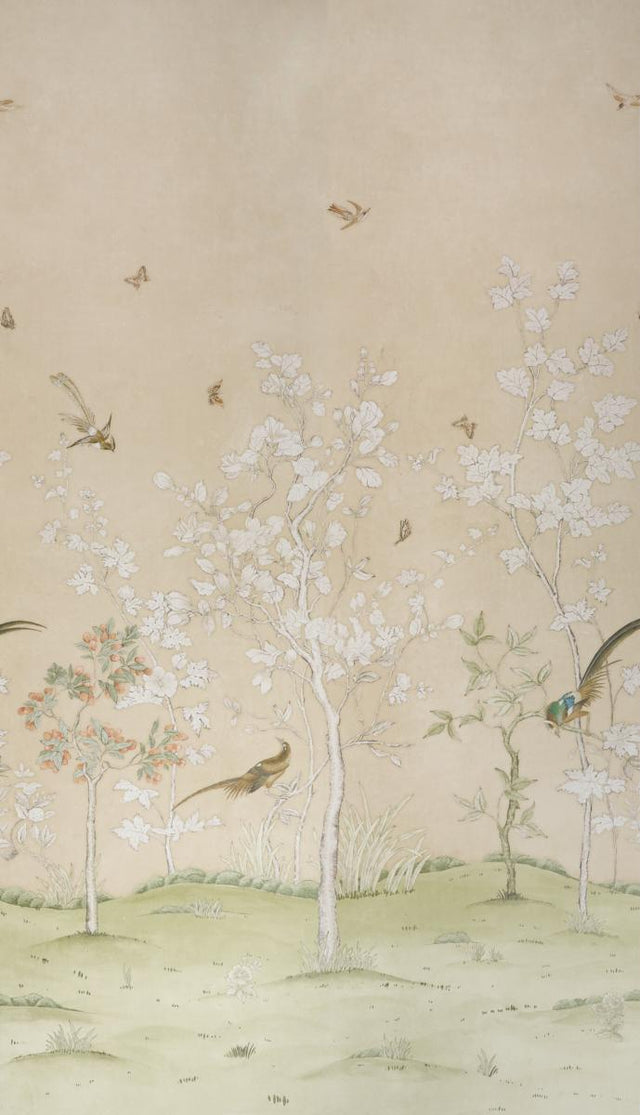 Schumacher Morning Symphony 2 Panel Set Sand Wallpaper
