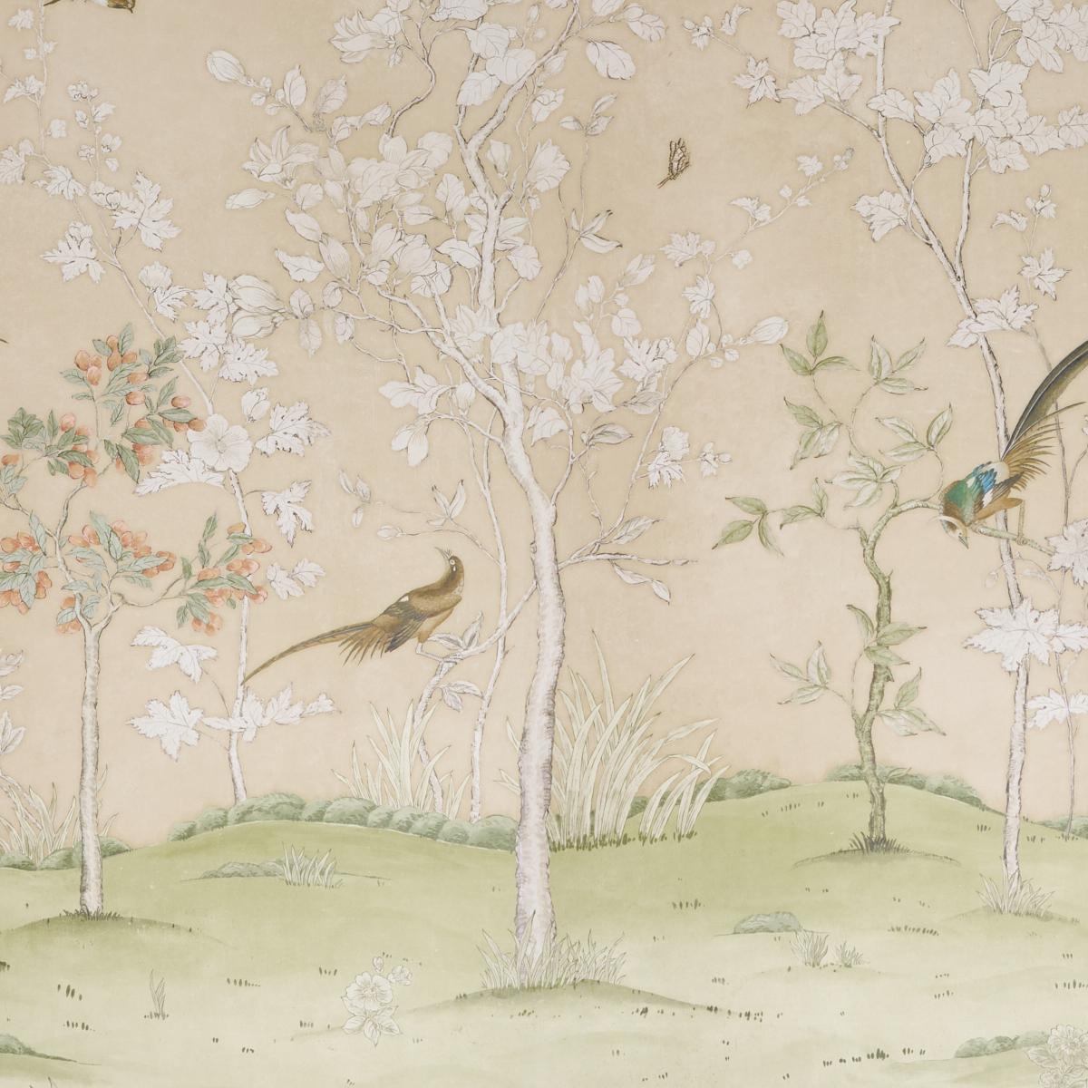 Schumacher Morning Symphony 2 Panel Set Sand Wallpaper