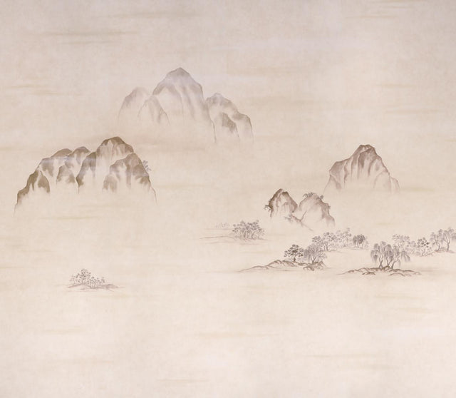 Schumacher Toyama 4 Panel Set Parchment Wallpaper