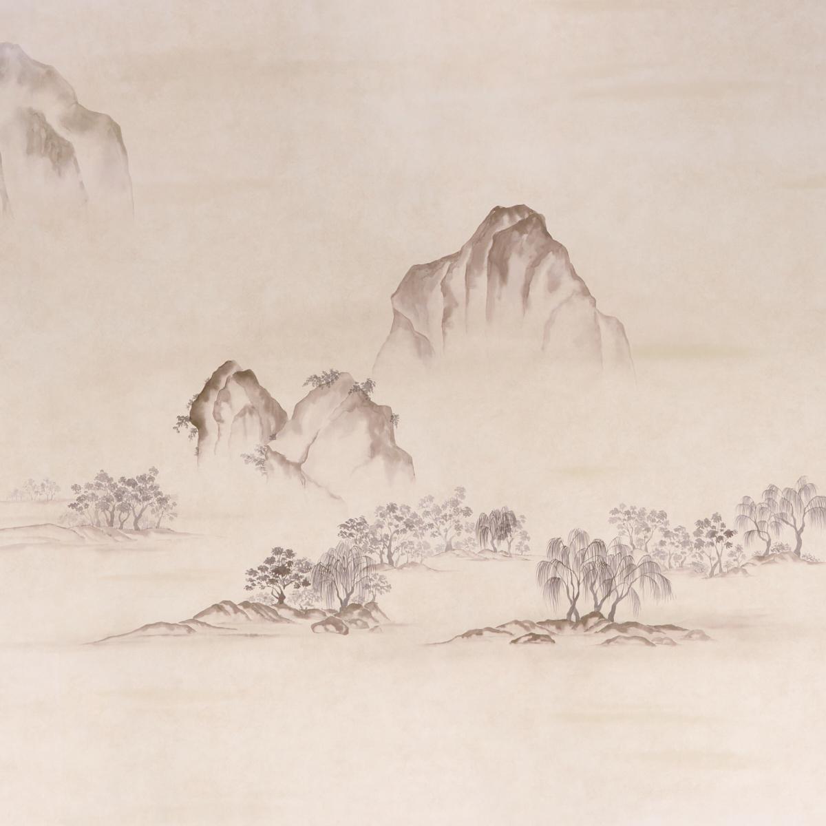 Schumacher Toyama 4 Panel Set Parchment Wallpaper
