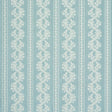 Schumacher Clarence Floral Stripe Aquamarine Fabric
