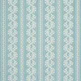 Schumacher Clarence Floral Stripe Aquamarine Fabric