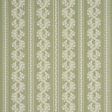 Schumacher Clarence Floral Stripe Green Fabric