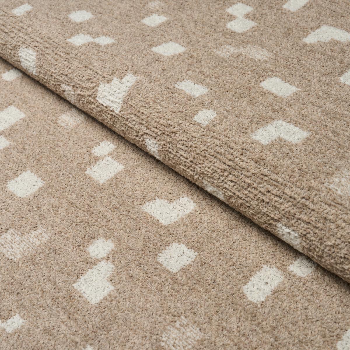 Schumacher Beni Wool Chenille Taupe & Ivory Fabric
