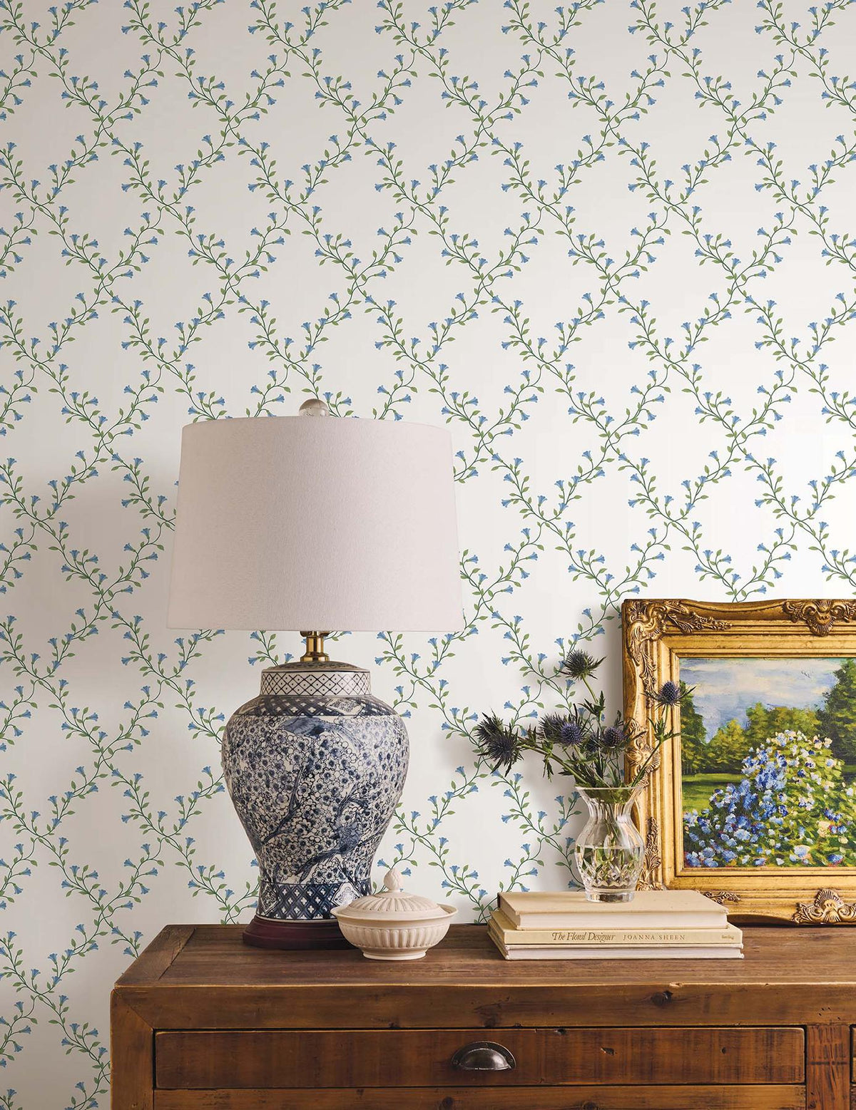 Rifle Paper Co. Bellflower White Wallpaper