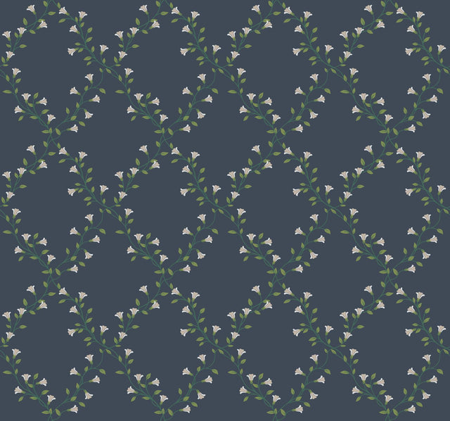 Rifle Paper Co. Bellflower Navy Wallpaper