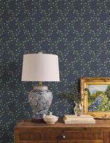 Rifle Paper Co. Bellflower Navy Wallpaper