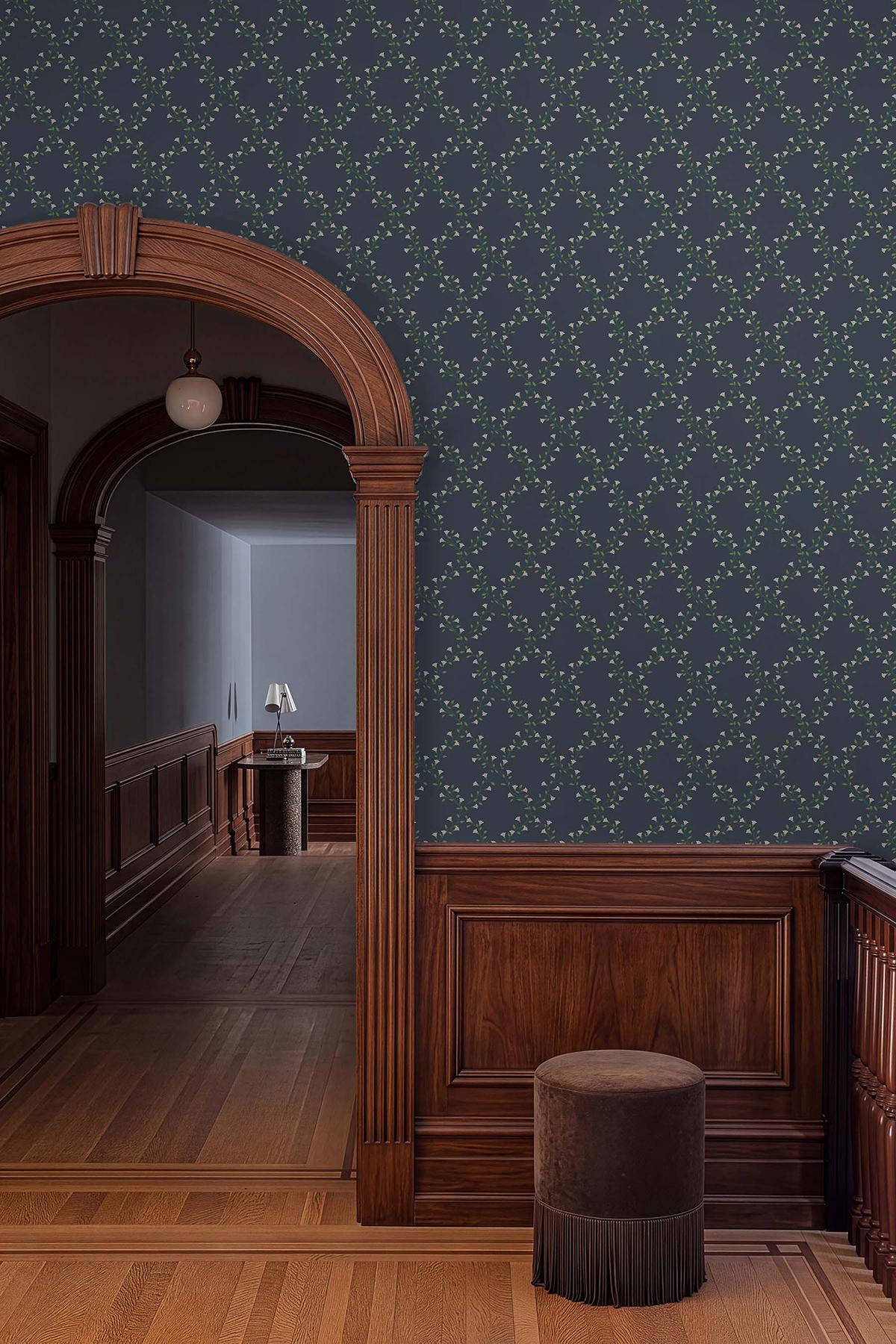 Rifle Paper Co. Bellflower Navy Wallpaper