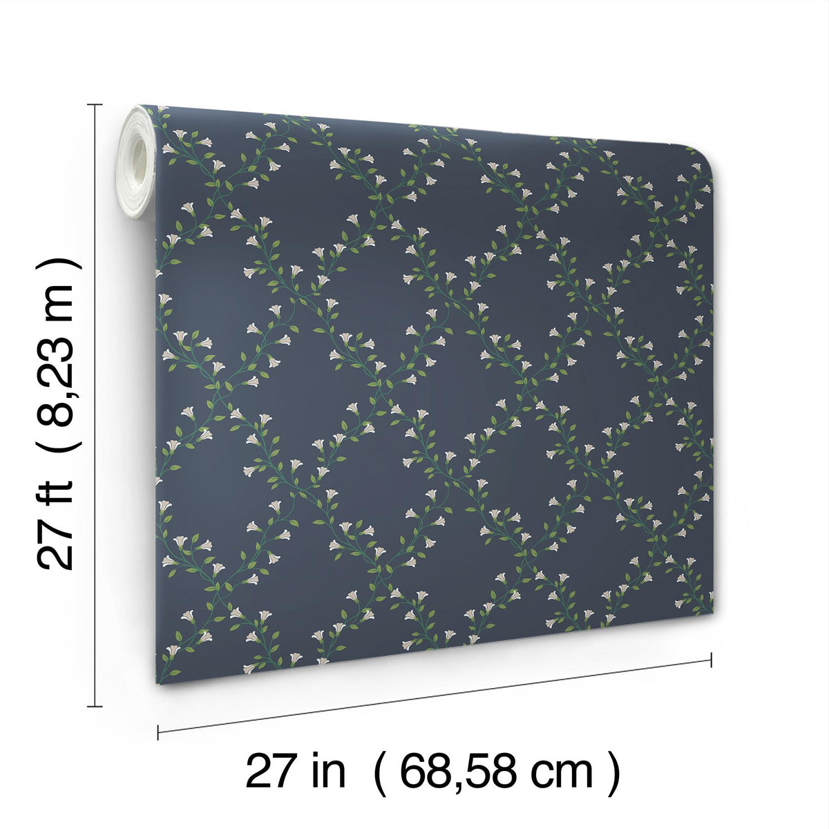 Rifle Paper Co. Bellflower Navy Wallpaper