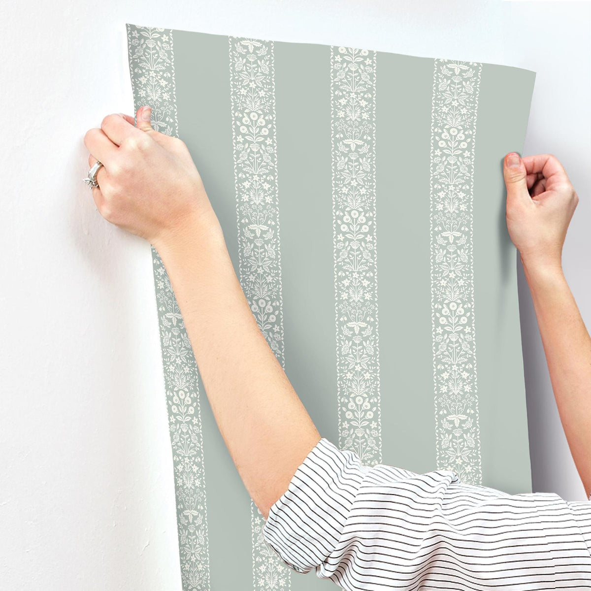 Rifle Paper Co. Estee Stripe Slate Wallpaper