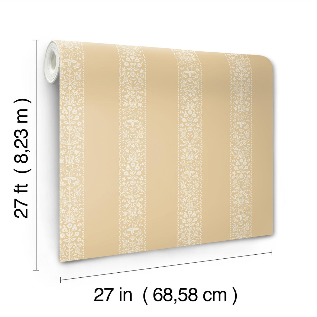 Rifle Paper Co. Estee Stripe Gold Wallpaper