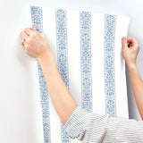 Rifle Paper Co. Estee Stripe Blue & White Wallpaper