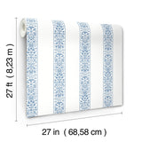 Rifle Paper Co. Estee Stripe Blue & White Wallpaper
