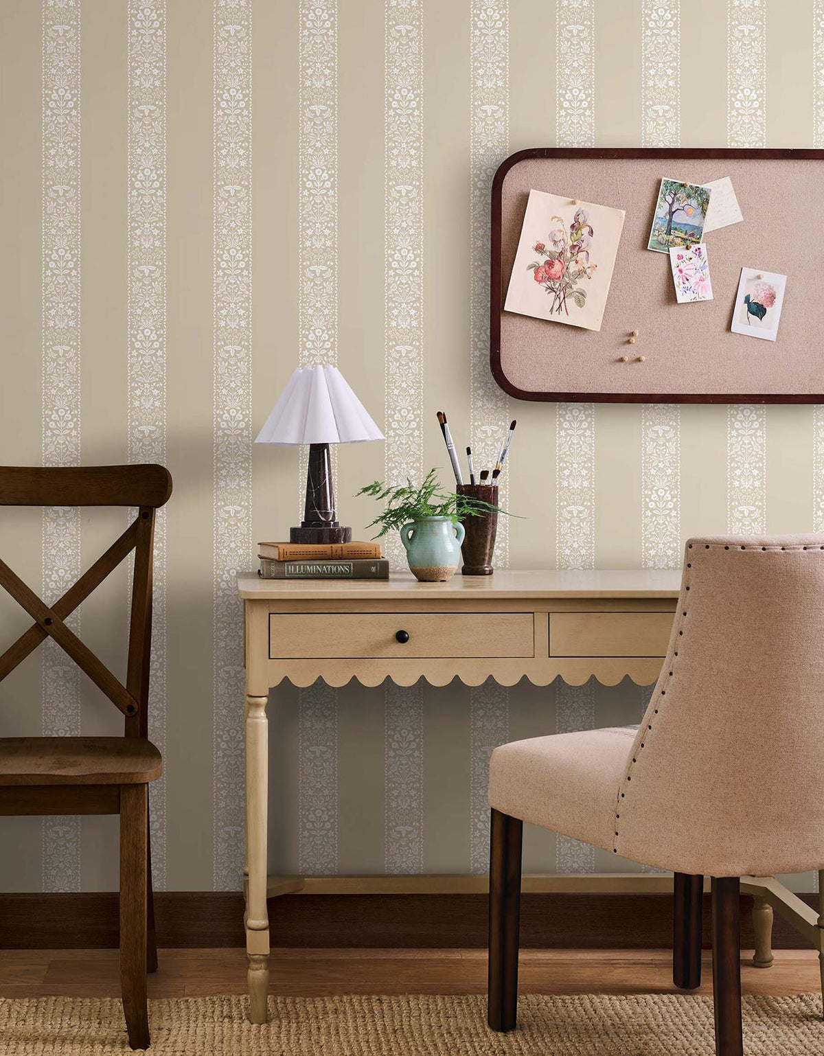 Rifle Paper Co. Estee Stripe Linen Wallpaper