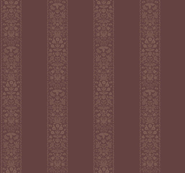 Rifle Paper Co. Estee Stripe Burgundy Wallpaper