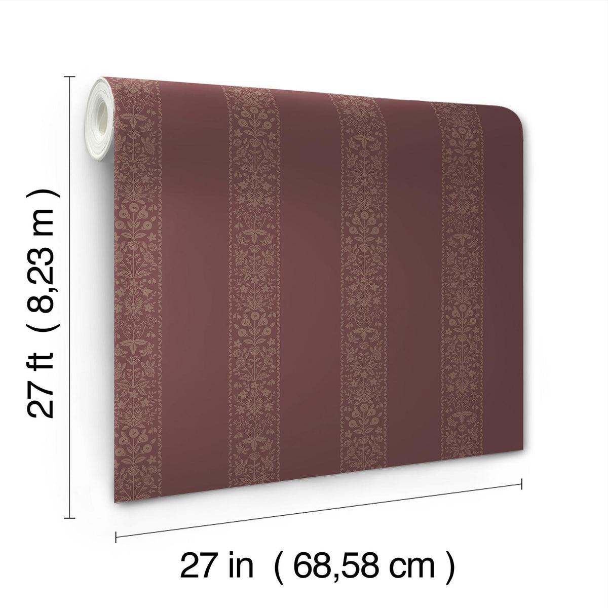 Rifle Paper Co. Estee Stripe Burgundy Wallpaper