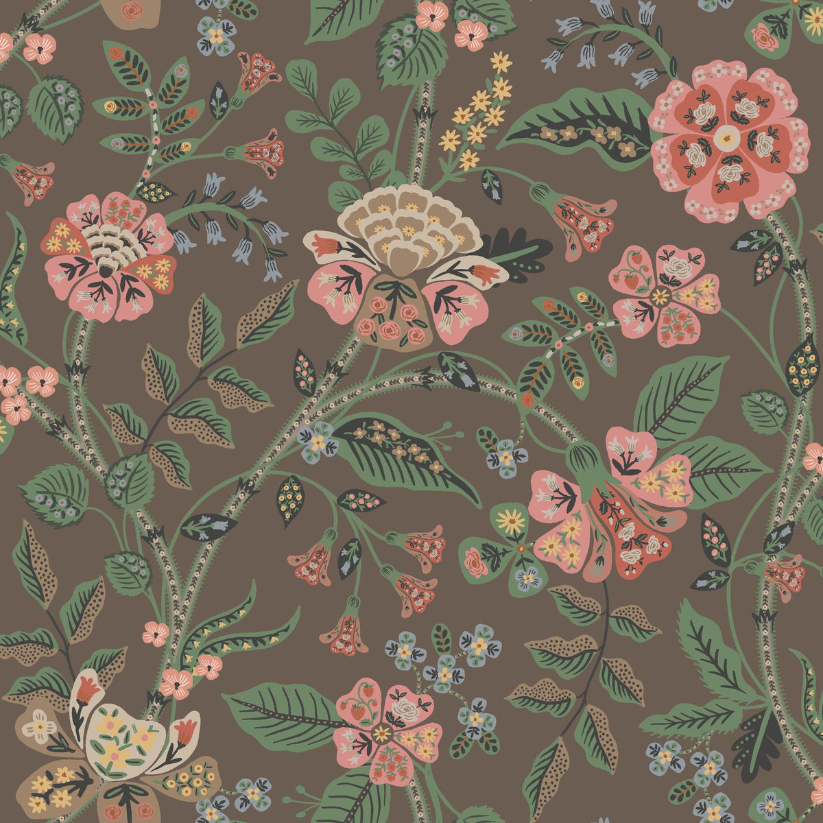 Rifle Paper Co. Gracie Brown Wallpaper